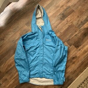 Marmot  Women’s Blue Hooded Rain Jacket